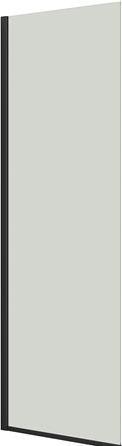 Dansani fast vaeg 197,5 x 77-79 cm sort/klart glas