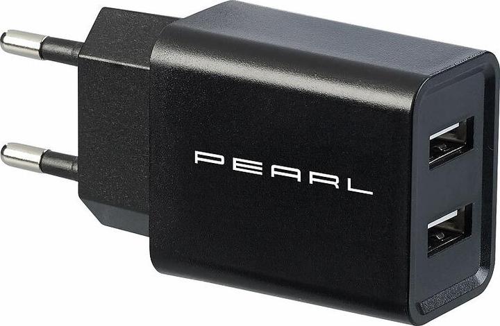 Produktbild Pearl USB-Netzteil für Mobilgeräte, 2,1 A / 10,5 Watt, schwarz (10.50 W)
