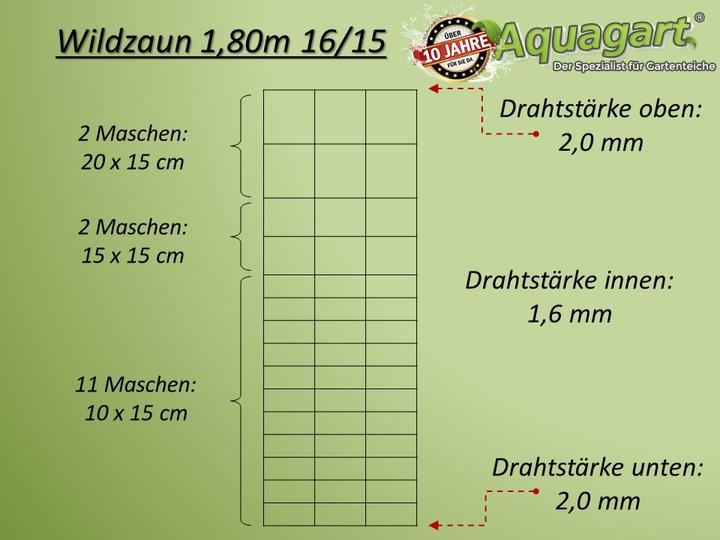 Produktbild Aquagart 400m Wildzaun Forstzaun Weidezaun Drahtzaun Knotengeflecht 180/16/15