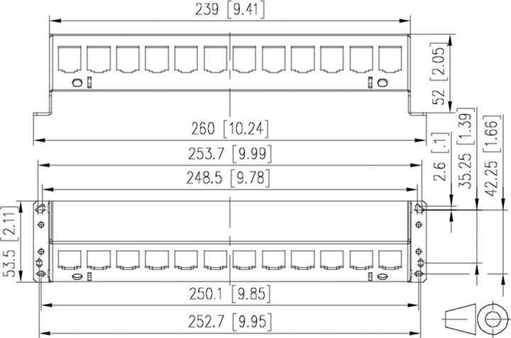 Actual product image Metz Connect 130927-1200-E SmartConnect Patch Panel 12 Port MC Module