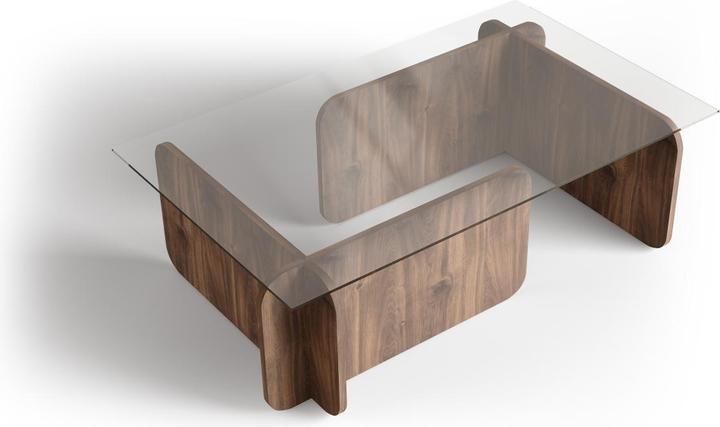 Actual product image Micadoni Glass Coffe Table, "William", 60x100x30Made in Europe (60 x 100 x 30 cm)