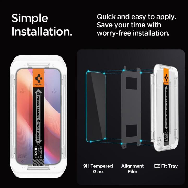 Produktbild Spigen Glas.Tr "Ez Fit" 2er-Pack fürfür iPhone 16 Pro Max 6,3" Privatsphäre (2 Stück, Apple iPhone 16 Pro Max)
