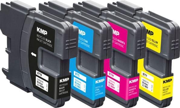 Actual product image KMP B77V Advantage Pack BK/C/M/Y compatible with Brother LC-980 (M, C, Y, FC)