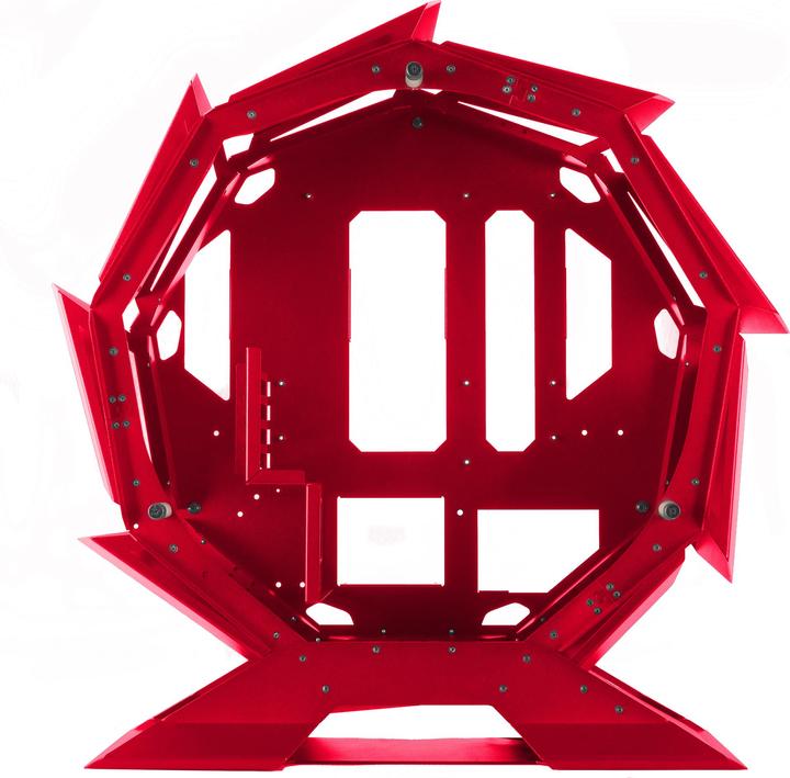 Actual product image Mars Gaming MCORB Red Micro-ATX XL Gaming PC Case Custom Circular Design Double Tempered Glass (mATX, Mini-ITX)