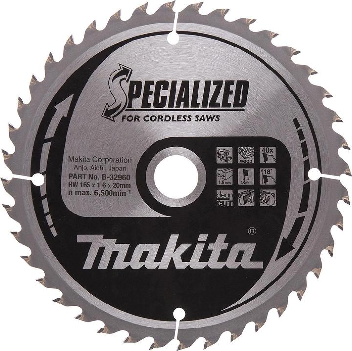 Makita SPECIALIZED Zaagblad 165x20x40Z