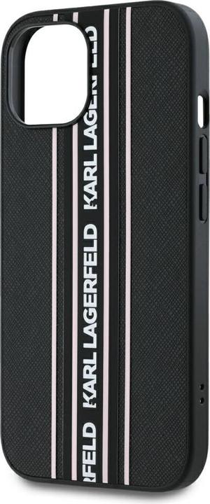 Productafbeelding Karl Lagerfeld PU Saffiano Athleisure Stripe and Strap Case voor iPhone 15 Roze (Apple iPhone 15)