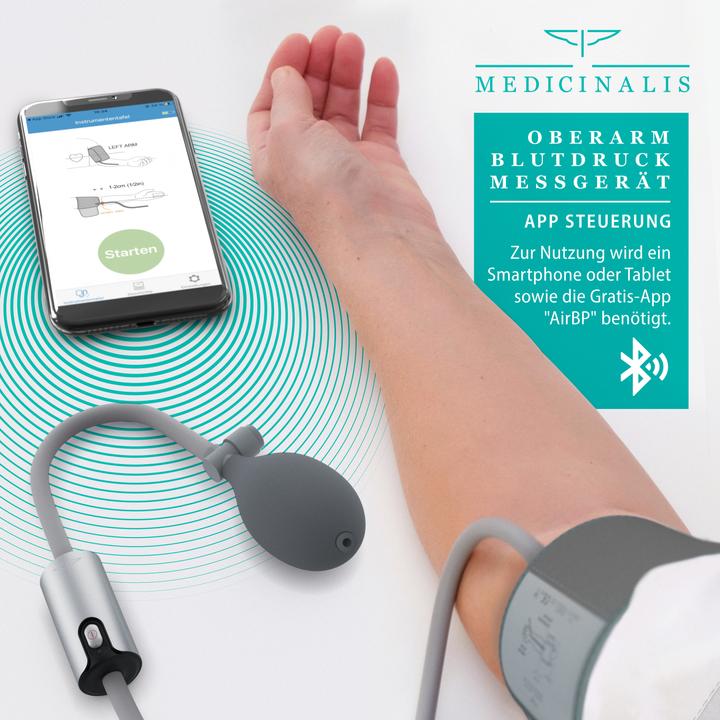 Produktbild Medicinalis Oberarm Blutdruckmessgerät, mit Bluetooth, für App, Blutdruck & Pulsmessung, klinisch validiert (Blutdruckmessgerät Oberarm)