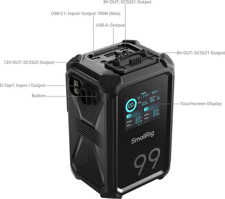 Actual product image SmallRig Videokamera-Akku X-Touch Smart Triple-Proof V-Mount X99 (Camera battery)