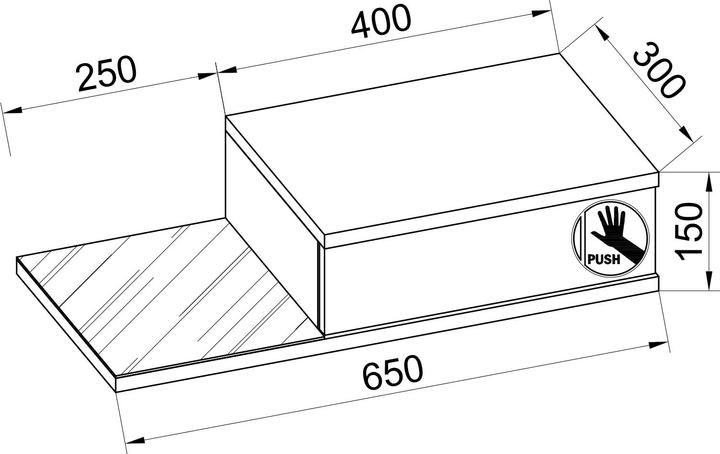 Produktbild VCM Design Wandschublade Nachttisch KonsilaL (65 x 30 x 15 cm)
