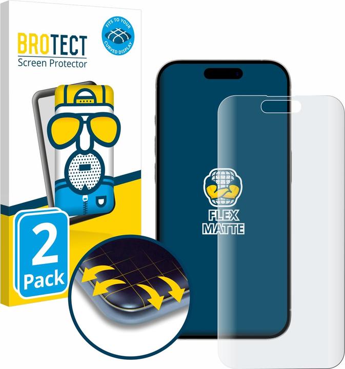 Actual product image BROTECT Full-Cover Protector Matte (2 Piece, Apple iPhone 15 Pro)