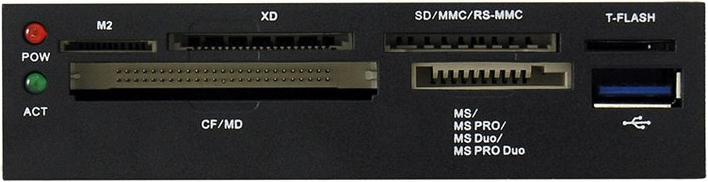 Actual product image LC-Power USB 3.0, CF, M2, MD, MMC, MS, MS DUO, MS PRO, MS PRO DUO, RS-MMC, SD, TF, XD (USB)