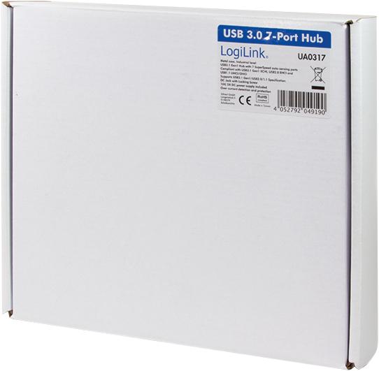 Immagine prodotto LogiLink Hub USB 3.0, 7 porte, versione industriale (USB-B, 7 Porti)