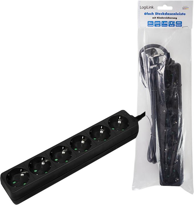 Produktbild LogiLink Steckdosenleiste (6 x, CEE 7/3, 1.50 m)