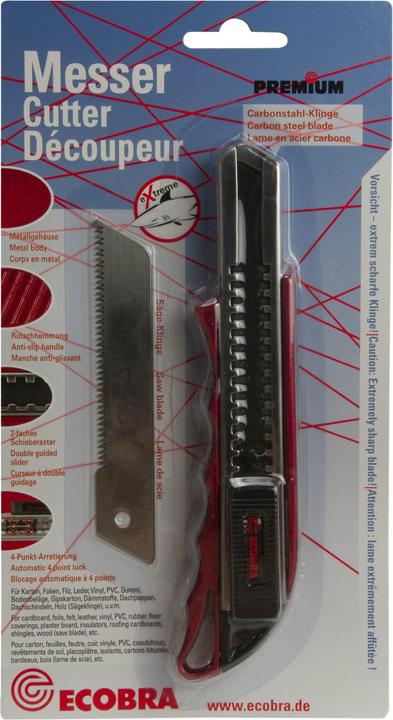 Produktbild Ecobra Cutter Premium 18 mm mit Sägeklinge und Carbonstahlklinge (Cutter)