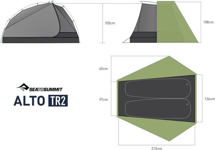 Produktbild Sea To Summit Alto TR2 Zelt (Kuppelzelt, 1.34 kg, 2 Personen)