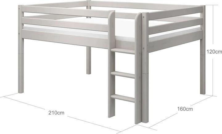 Actual product image Flexa Half-height bed Classic with straight ladder 140x200cm (140 x 200)