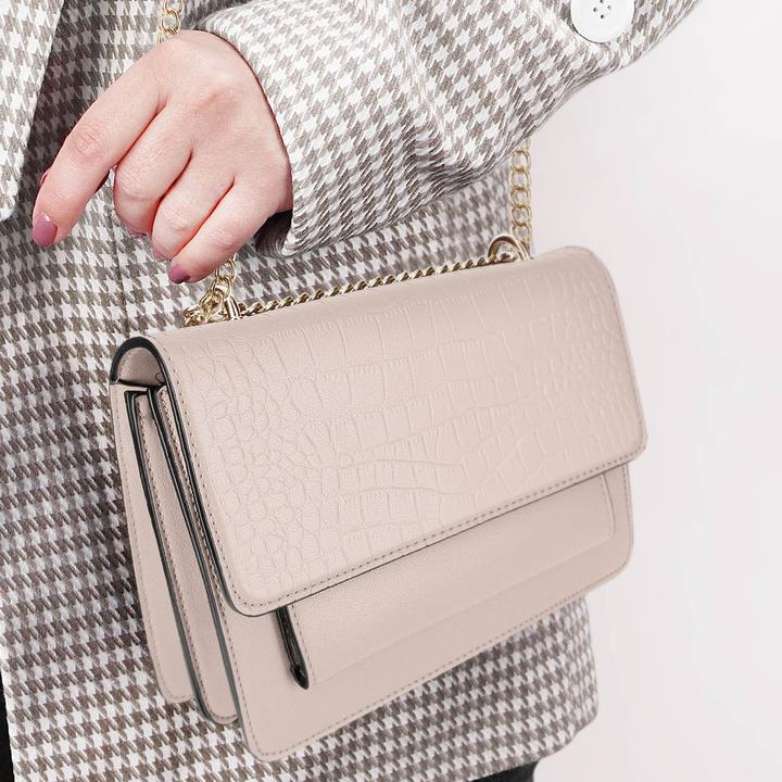 Image du produit Gallantry Sac à main à chaîne métallique beige