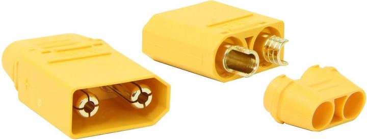 Jamara Spina/presa ad alta corrente XT90 placcata oro Grip con cappuccio isolante 1 coppia