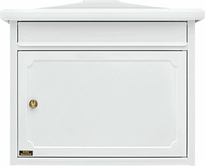 Produktbild Burg Wächter Briefkasten Stahl verzinkt BxHxT 345/410/205 mm Kopenhagen 882 weiss mit Klappe
