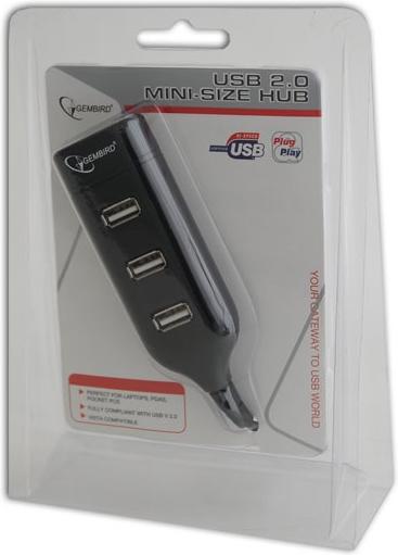 Image du produit Gembird Hub 4 ports USB 2.0 Mini (USB-A, 4 Ports)