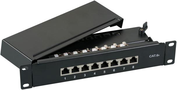 EFB Elektronik Mini Patchpanel 8x Cat., 1HE, montaggio a parete.