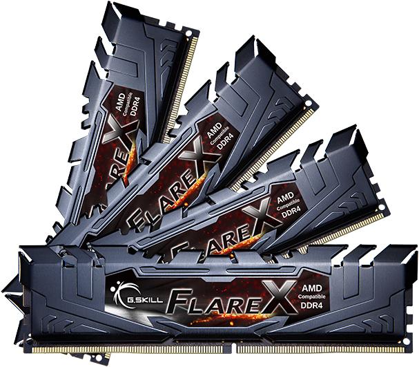Productafbeelding G.Skill Flare X (voor AMD) F4-3200C16Q-32GFX Geheugenmodule GB DDR4 (4 x 8GB, 3200 MHz, DDR4 RAM, DIMM 288 pin)