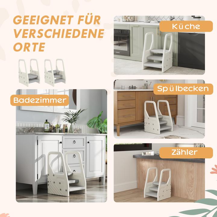 Produktbild Aiyaplay Kinder Tritthocker Kunststoff Grau