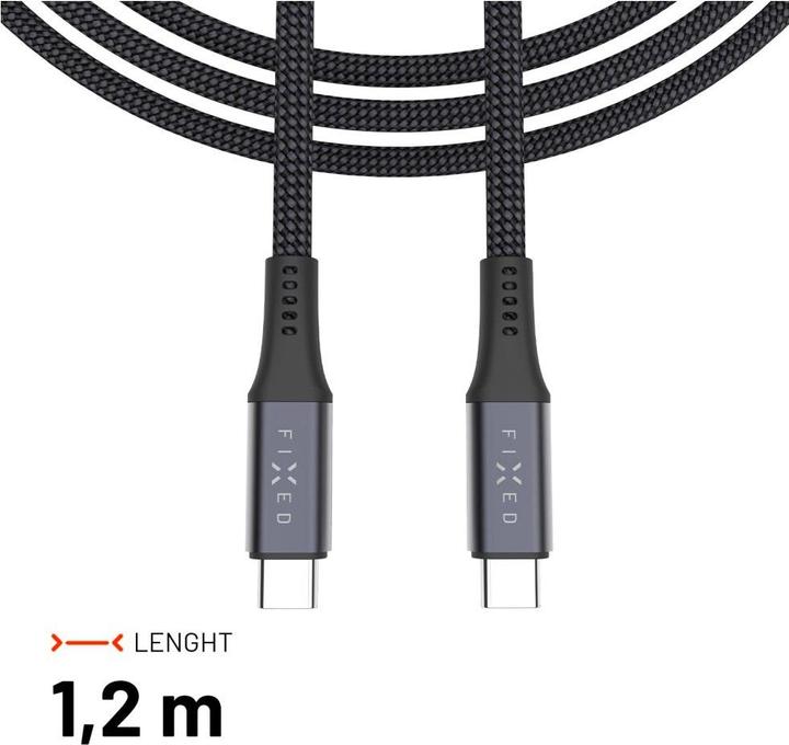Produktbild Fixed Flechtkabel USB-C/USB-C, 1,2m, USB4 gen2 20Gbps, 4K 60Hz, 240W, grau (1.20 m, USB 4.0, 240 W)