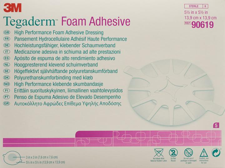Actual product image 3M Tegaderm Foam Adhesive, oval 7.6 x 7.6cm (5 x)