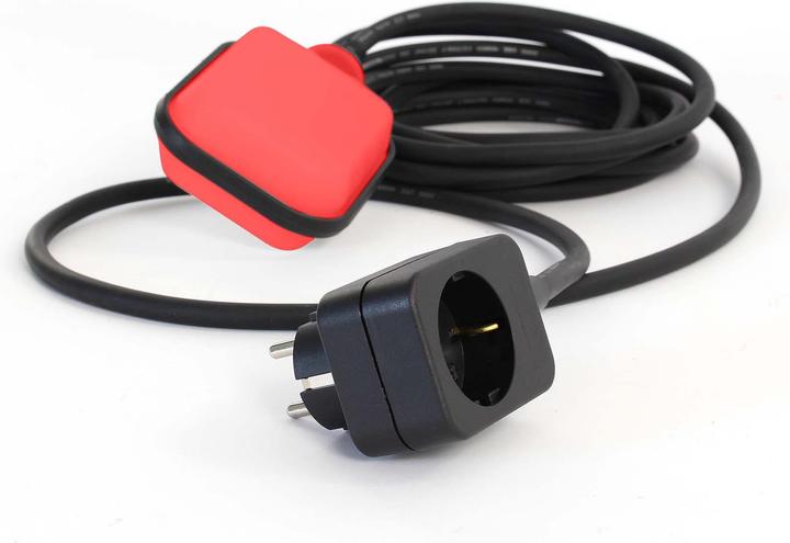 Produktbild XPOtool Aquastop Schwimmerschalter Teiche 5m Kabel Leerpumpschutz schwarz-rot