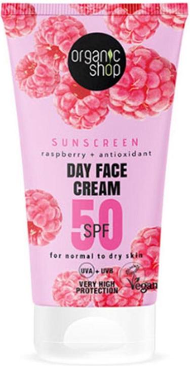 Organic Shop Sunscreen Day Face Cream 50 SPF für normale bis trockene Haut 50ml (Sonnencreme Gesicht, SPF 50, 50 ml)