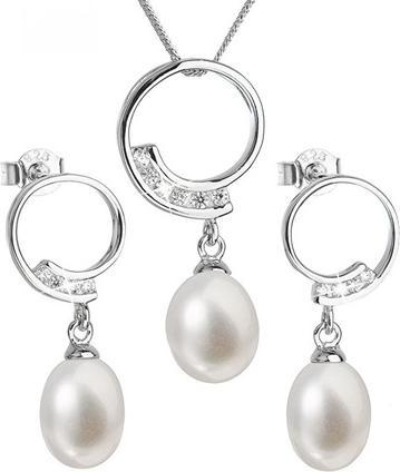 Produktbild Evolution Group Luxury Silver Set with Genuine Pearls Pavon 29030.1 Necklace