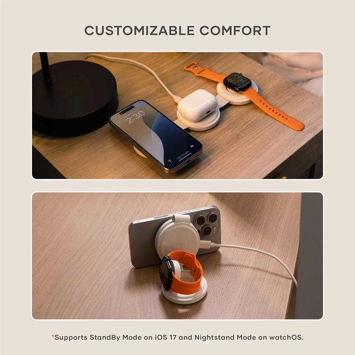 Produktbild Satechi OntheGo 3-in-1 Wireless Charger mit Qi2 (15 W)