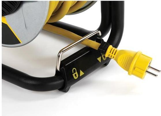 Actual product image Velleman FATMAX PROFESSIONAL NEOPRENE CABLE REEL WITH ANTI-TWIST SYSTEM - 40 m - 3G2.5 - 4 SOCKETS (40 m, 3.50 mm²)