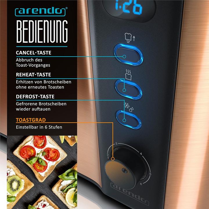 Immagine prodotto Arendo Langschlitz Toaster mit Brötchenaufsatz