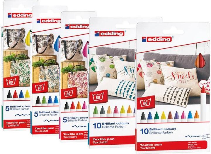 Actual product image Edding Textile pen 4600 (Sorted, 1 mm, 5 x)