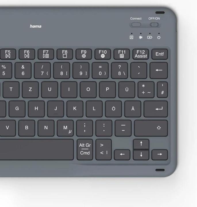 Actual product image Hama Bluetooth® keyboard Travel 500 for tablets 7-11, case, black, QWERTZ DE (00125137) (DE)