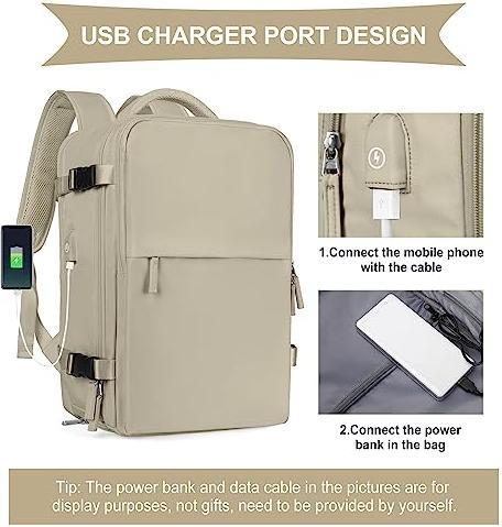 Immagine prodotto Only-Bags.Store Borsa da cabina per EasyJet 45x36x20 Zaino da viaggio Ryanair con porta USB Zaino da aereo