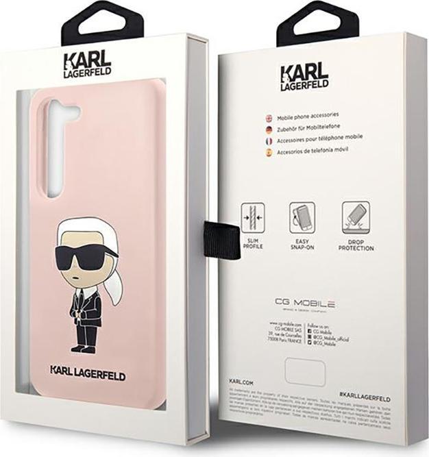 Image du produit Karl Lagerfeld KLHCS23MSNIKBCP S23+ S916 hardcase rose/pink Silicone Ikonik (Samsung Galaxy S23+)