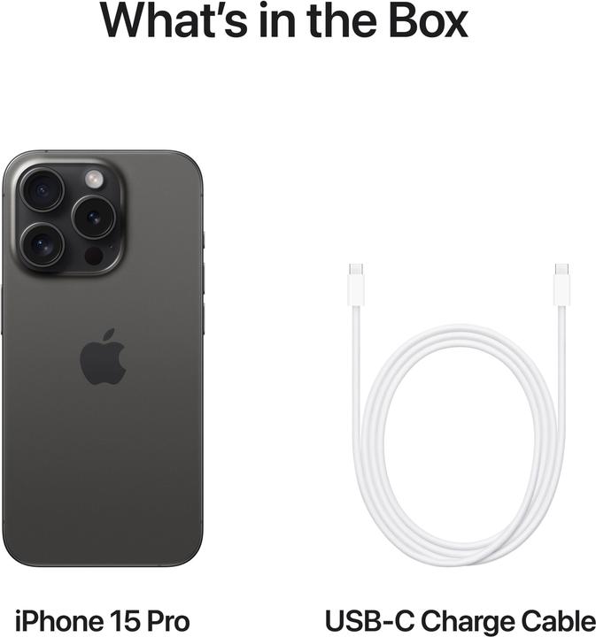 Productafbeelding Apple iPhone 15 Pro (256 GB, Zwart titanium, 6.10", SIM + eSIM, 48 Mpx, 5G)