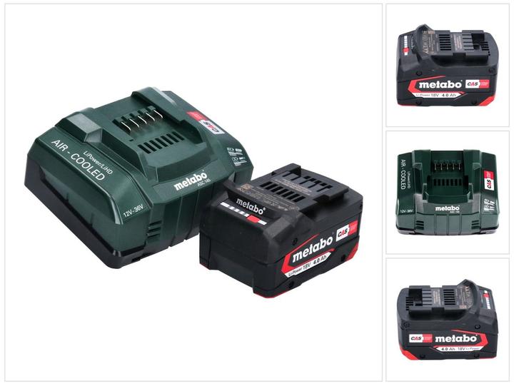 Metabo Kit de base 1x bloc batterie Li-Power 18 V 4,0 Ah CAS Li-Ion ( 625027000 ) + ASC 145 Rapide La (18 V)