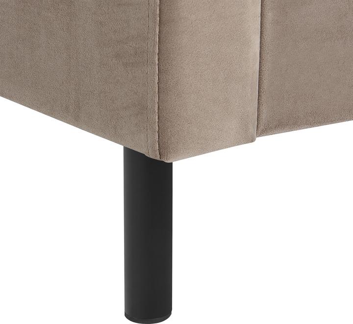 Actual product image Beliani Upholstered Bed Velvet Fabric taupe Slatted Frame 160 x 200 cm VILLETTE (160 x 200 cm)