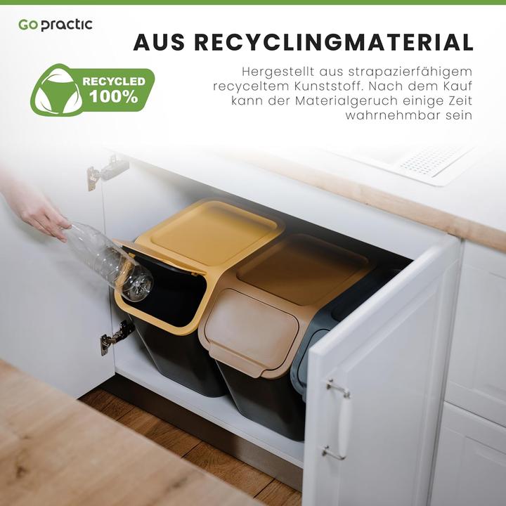 Image du produit Go Practic Mülltrennsystem Mülleimer-Set mit Biofilter (2x25l) (25 l)