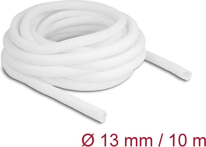 Produktbild Delock Geflechtschlauch selbstschliessend 10 m x 13 mm weiss (Kabelschlauch, 1000 cm)