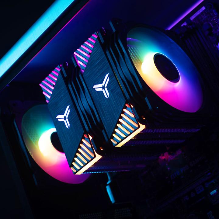 Actual product image Jonsbo CR-2000 GT CPU Cooler Dual Tower, ARGB - 2x 120mm (159 mm)