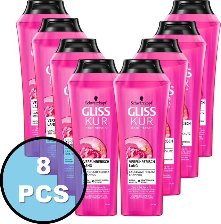 Produktbild Schwarzkopf 8xKur Shampoo 250ml Verführerisch Lang (250 ml, Flüssiges Shampoo)
