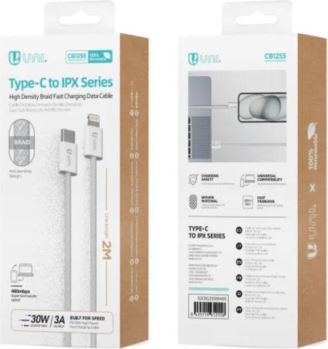 Produktbild Unico Cable USB Tipo(C) A Lightning 30w 3a (2 m, USB 3.2 Gen 1, 30 W)