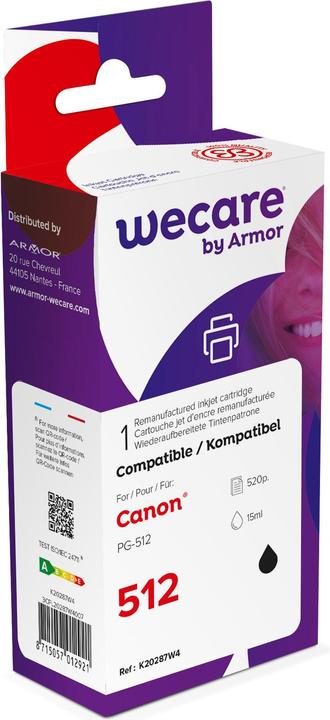 Productafbeelding Wecare Inkt rebuilt zwart PG-512 voor Canon PIXMA MP 240 15ml (BK)