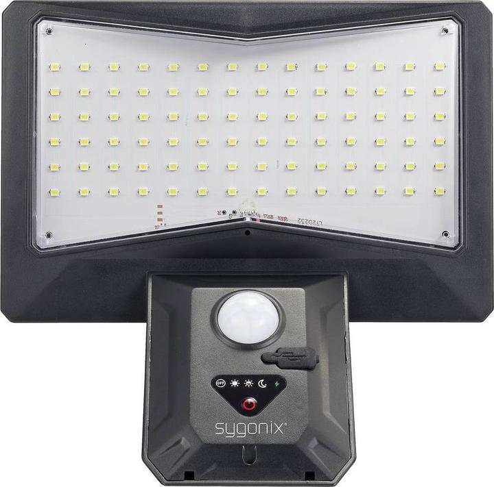 Actual product image Sygonix SY-5626570 Solar outdoor wall light 2.6 W Cold white Black (500 lm, IP44)