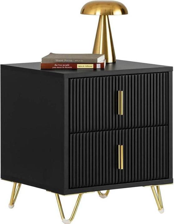 Black with golden metal handles